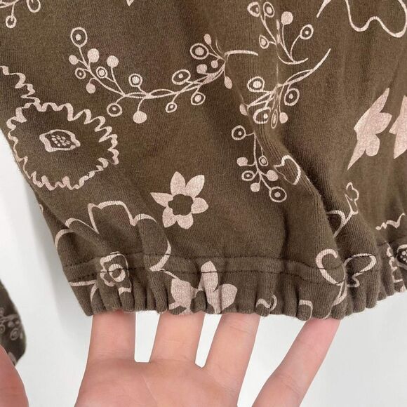 Fresh Produce Women's Floral Round‎ Neck Long Sleeve Top Blouse Brown Size Small - Picture 4 of 9